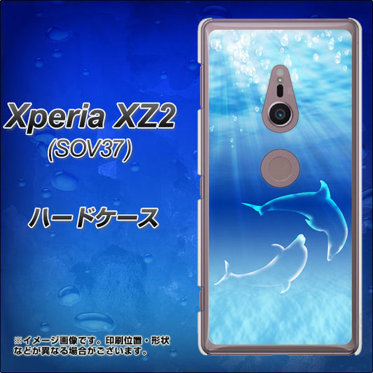 au エクスペリア XZ2 SOV37 高画質仕上げ 背面印刷 ハードケース【1048 海の守り神イルカ】