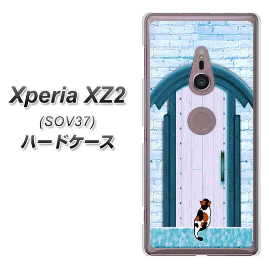 au エクスペリア XZ2 SOV37 高画質仕上げ 背面印刷 ハードケース【YA953 石ドア03 素材クリア】