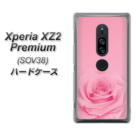 au エクスペリア XZ2 プレミアム SOV38 高画質仕上げ 背面印刷 ハードケース【401 ピンクのバラ】
