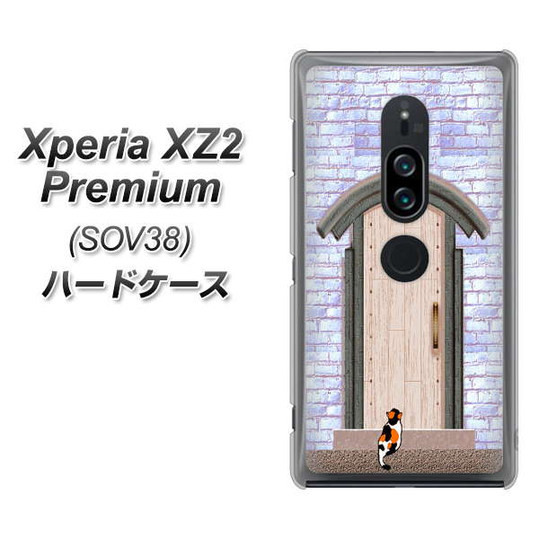 au エクスペリア XZ2 プレミアム SOV38 高画質仕上げ 背面印刷 ハードケース【YA952 石ドア02 素材クリア】