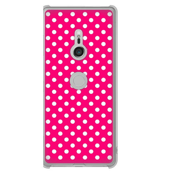 Xperia XZ3 SOV39 au 高画質仕上げ 背面印刷 ハードケース シンプル柄(水玉)