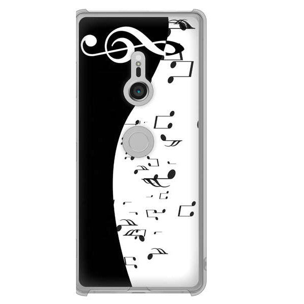 Xperia XZ3 SOV39 au 高画質仕上げ 背面印刷 ハードケース 音符