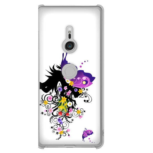 Xperia XZ3 SOV39 au 高画質仕上げ 背面印刷 ハードケース バタフライ