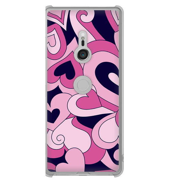 Xperia XZ3 SOV39 au 高画質仕上げ 背面印刷 ハードケース プリティハート