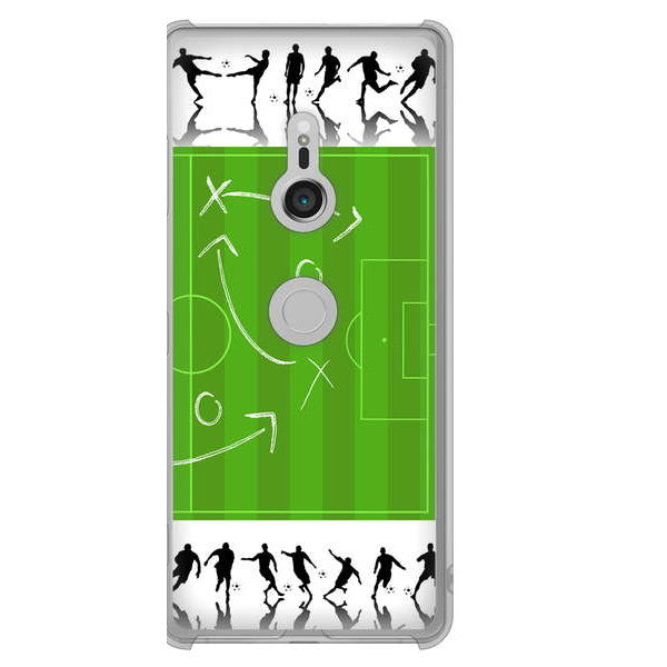 Xperia XZ3 SOV39 au 高画質仕上げ 背面印刷 ハードケース 【304 サッカー戦略ボード】