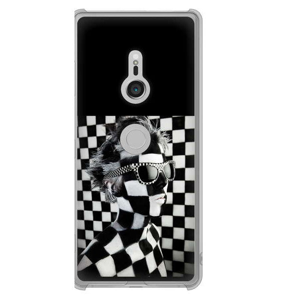 Xperia XZ3 SOV39 au 高画質仕上げ 背面印刷 ハードケース 【357 bk&wh】