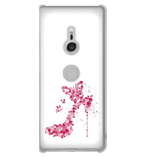 Xperia XZ3 SOV39 au 高画質仕上げ 背面印刷 ハードケース 【387 薔薇のハイヒール】