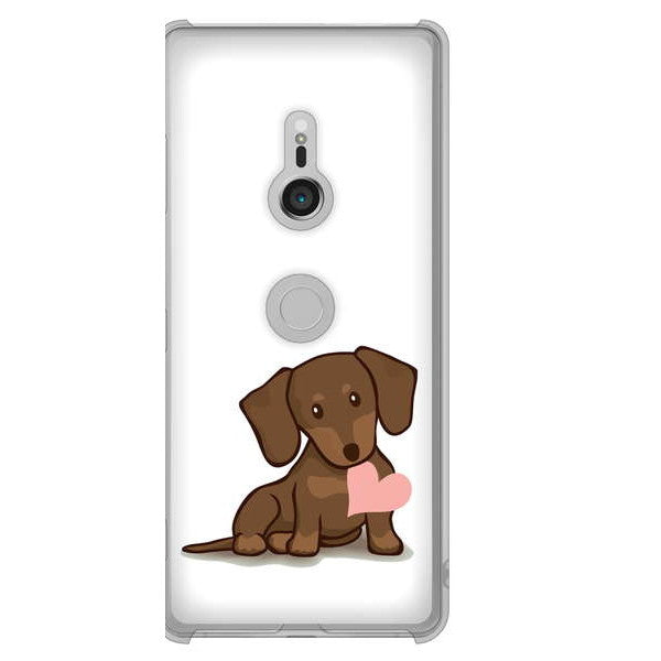 Xperia XZ3 SOV39 au 高画質仕上げ 背面印刷 ハードケース 【394 I love ダックス】