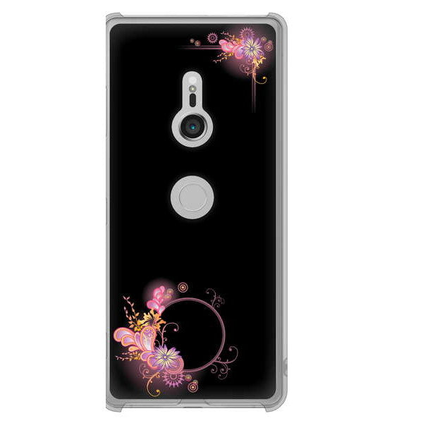 Xperia XZ3 SOV39 au 高画質仕上げ 背面印刷 ハードケース 【437 華のフレーム】