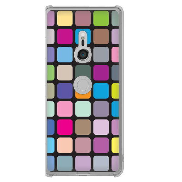 Xperia XZ3 SOV39 au 高画質仕上げ 背面印刷 ハードケース 【509 カラースクエア】
