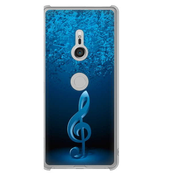 Xperia XZ3 SOV39 au 高画質仕上げ 背面印刷 ハードケース 音符