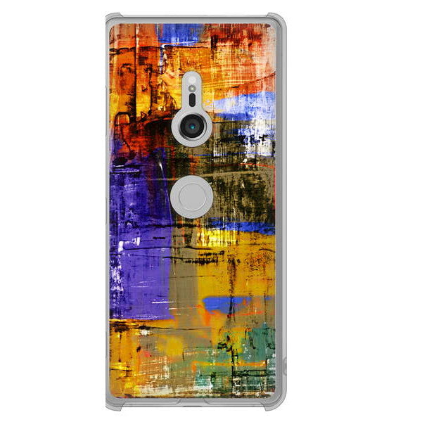 Xperia XZ3 SOV39 au 高画質仕上げ 背面印刷 ハードケース 【609 クラッシュアートBL】