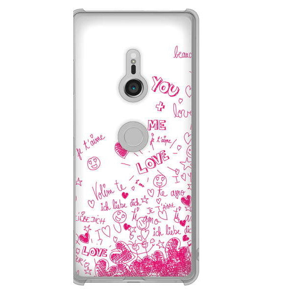 Xperia XZ3 SOV39 au 高画質仕上げ 背面印刷 ハードケース プリティハート