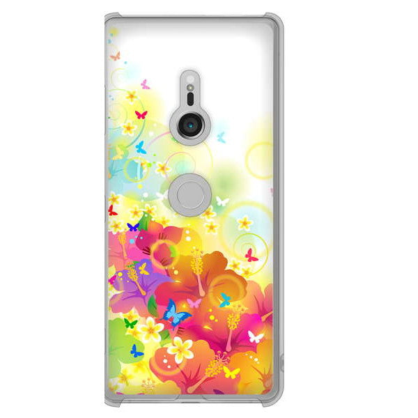 Xperia XZ3 SOV39 au 高画質仕上げ 背面印刷 ハードケース バタフライ