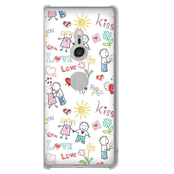Xperia XZ3 SOV39 au 高画質仕上げ 背面印刷 ハードケース カップル&ファミリー
