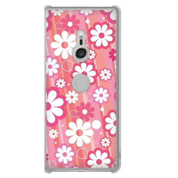 Xperia XZ3 SOV39 au 高画質仕上げ 背面印刷 ハードケース 【751 マーガレット(ピンク系)】