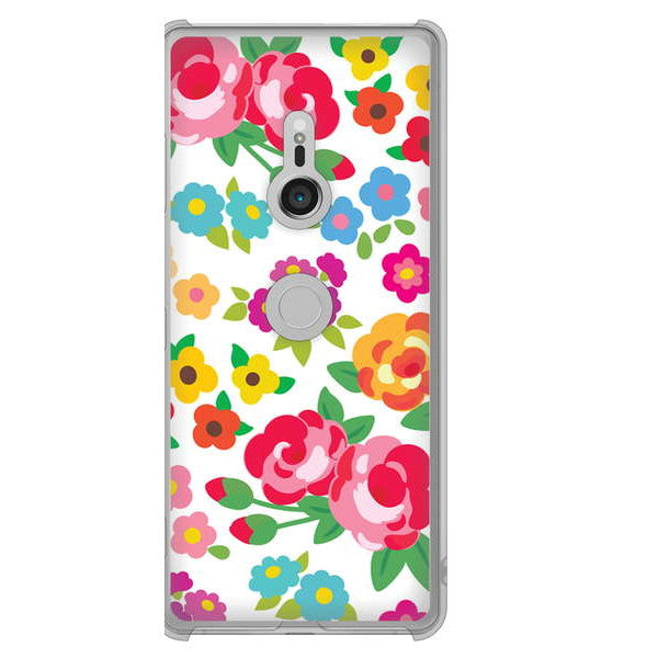Xperia XZ3 SOV39 au 高画質仕上げ 背面印刷 ハードケース 【776 5月のフラワーガーデン】