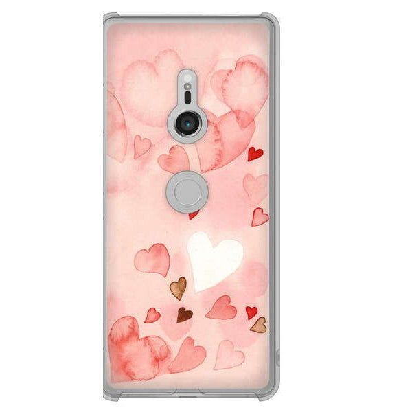 Xperia XZ3 SOV39 au 高画質仕上げ 背面印刷 ハードケース 【1125 ハートの和紙】