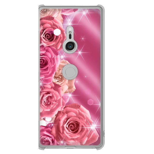 Xperia XZ3 SOV39 au 高画質仕上げ 背面印刷 ハードケース 【1182 ピンクの薔薇に誘われて】