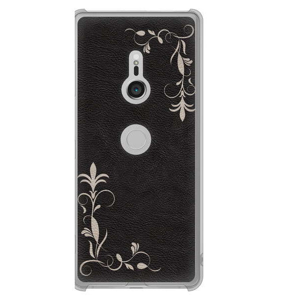 Xperia XZ3 SOV39 au 高画質仕上げ 背面印刷 ハードケース 【EK825 レザー風グラスフレーム】