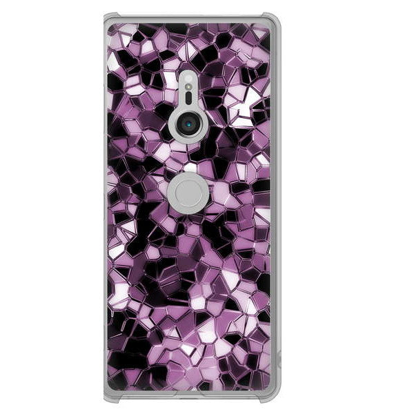Xperia XZ3 SOV39 au 高画質仕上げ 背面印刷 ハードケース 【EK837 テクニカルミラーパープル】