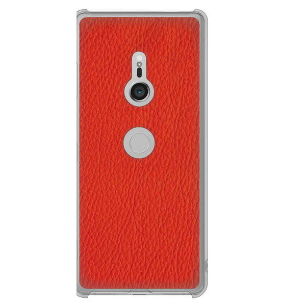 Xperia XZ3 SOV39 au 高画質仕上げ 背面印刷 ハードケース 【EK852 レザー風レッド】