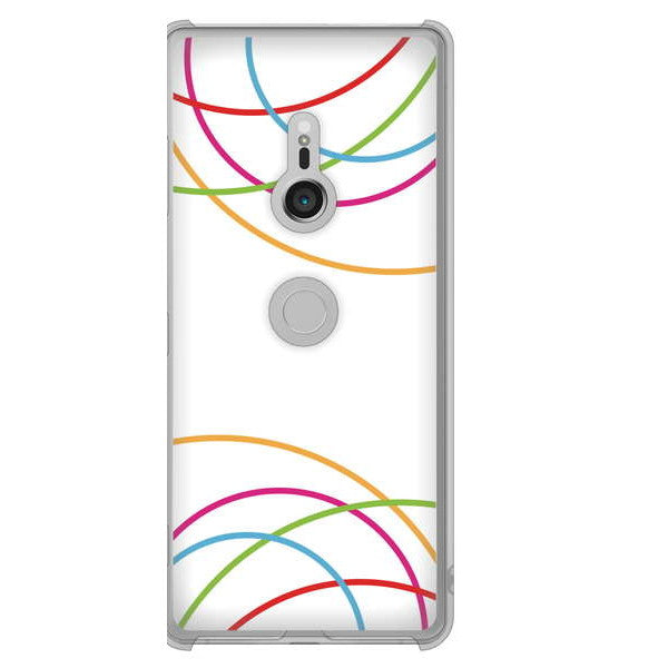Xperia XZ3 SOV39 au 高画質仕上げ 背面印刷 ハードケース 【IB912 重なり合う曲線】