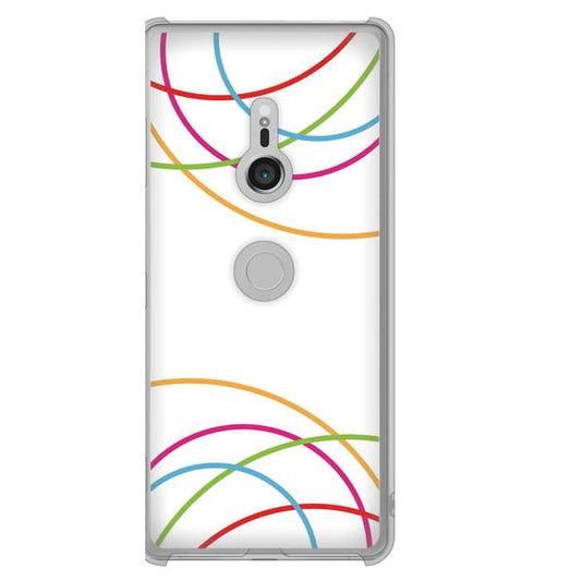 Xperia XZ3 SOV39 au 高画質仕上げ 背面印刷 ハードケース 【IB912 重なり合う曲線】