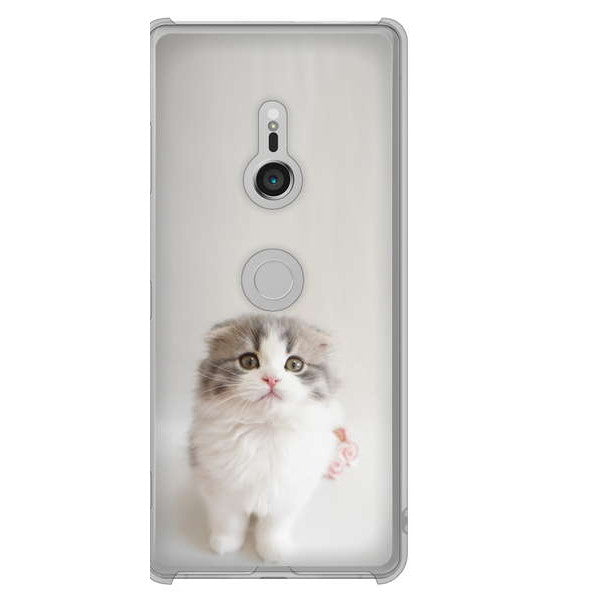 Xperia XZ3 SOV39 au 高画質仕上げ 背面印刷 ハードケース 【VA803 まっていますネコ】
