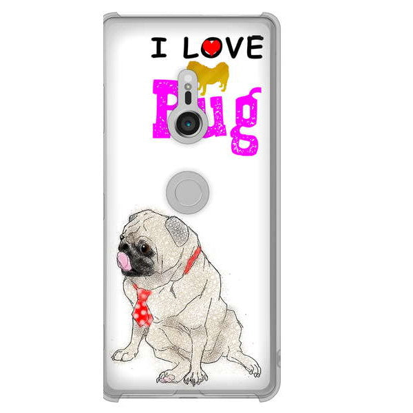 Xperia XZ3 SOV39 au 高画質仕上げ 背面印刷 ハードケース パグ