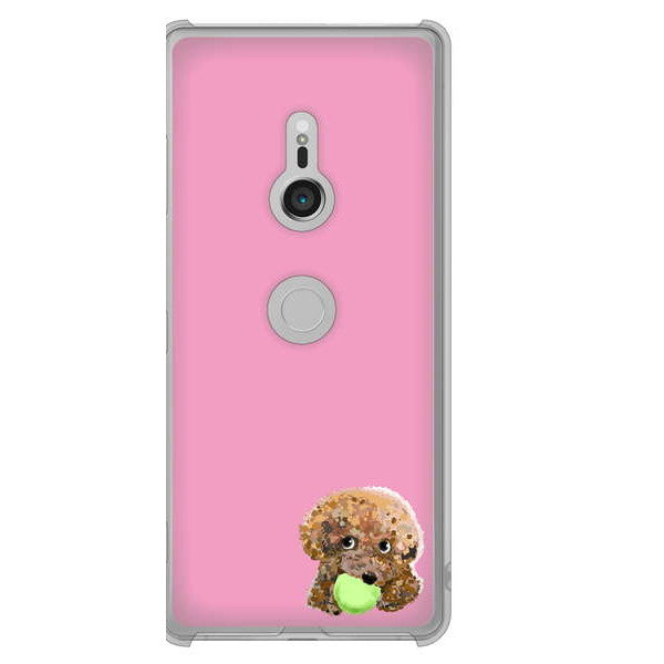 Xperia XZ3 SOV39 au 高画質仕上げ 背面印刷 ハードケース トイプードル&ボール