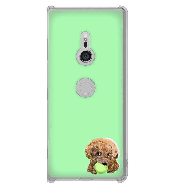 Xperia XZ3 SOV39 au 高画質仕上げ 背面印刷 ハードケース トイプードル&ボール