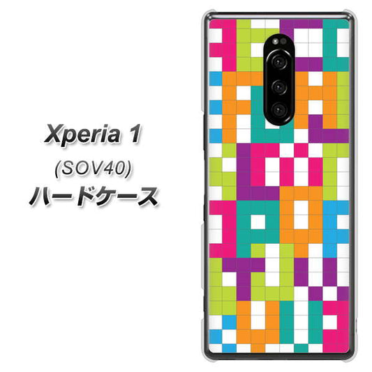Xperia 1 SOV40 au IB916 ブロックアルファベット ハードケース 背面印刷