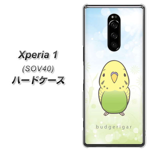 au エクスぺリア ワン SOV40 高画質仕上げ 背面印刷 ハードケース【SC838 セキセイインコ グリーン】