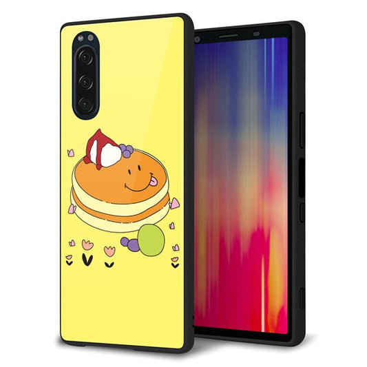 au エクスペリア5 SOV41 強化ガラス&TPUスマホケース ガラプリ【MA901 パンケーキ】