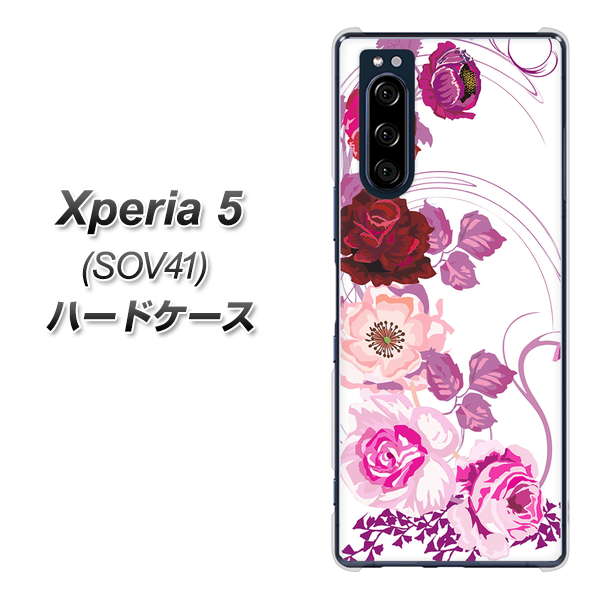 au エクスペリア5 SOV41 高画質仕上げ 背面印刷 ハードケース【116 6月のバラ】