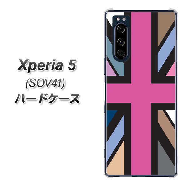 au エクスペリア5 SOV41 高画質仕上げ 背面印刷 ハードケース【507 ユニオンジャック デスカラー】