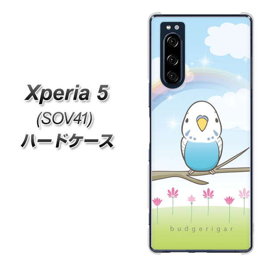 au エクスペリア5 SOV41 高画質仕上げ 背面印刷 ハードケース【SC839 セキセイインコ ブルー】