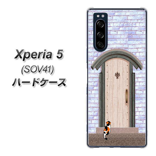 au エクスペリア5 SOV41 高画質仕上げ 背面印刷 ハードケース【YA952 石ドア02 素材クリア】