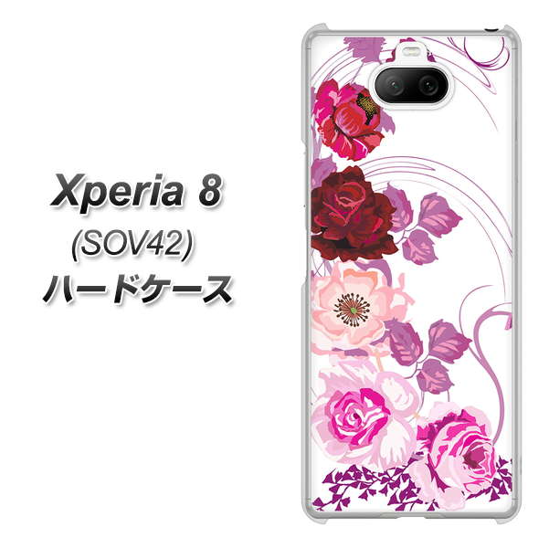 au エクスペリア8 SOV42 高画質仕上げ 背面印刷 ハードケース【116 6月のバラ】