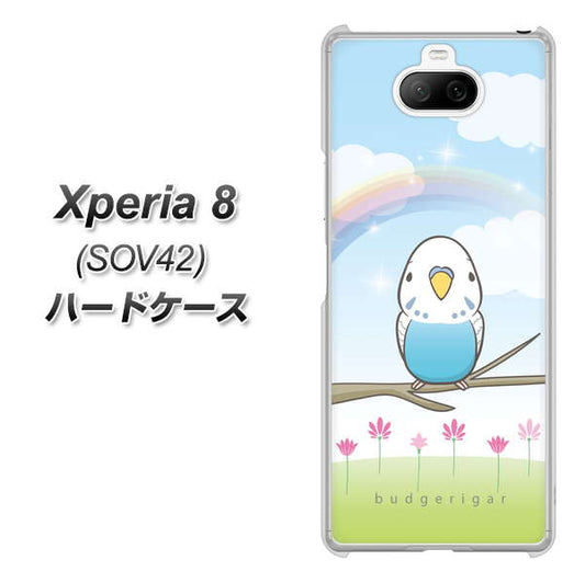 au エクスペリア8 SOV42 高画質仕上げ 背面印刷 ハードケース【SC839 セキセイインコ ブルー】