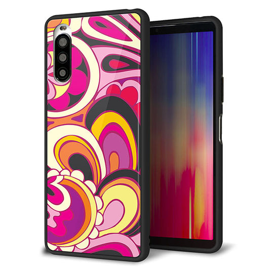 au エクスペリア10 II SOV43 強化ガラス&TPUスマホケース ガラプリ【586 ブローアップカラー】