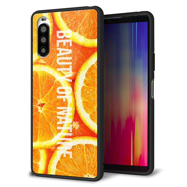 au エクスペリア10 II SOV43 強化ガラス&TPUスマホケース ガラプリ【MA882 オレンジ】