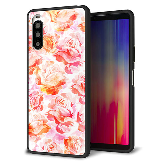 au エクスペリア10 II SOV43 強化ガラス&TPUスマホケース ガラプリ【SC930 ローズ レッド】