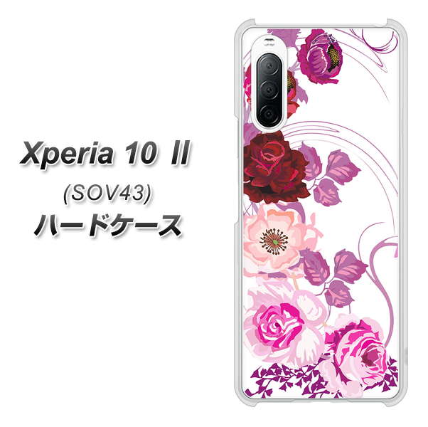 au エクスペリア10 II SOV43 高画質仕上げ 背面印刷 ハードケース【116 6月のバラ】