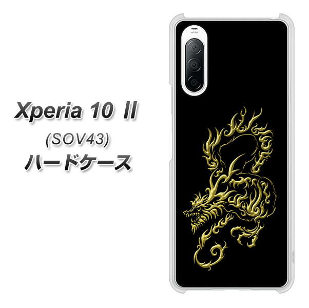 au エクスペリア10 II SOV43 高画質仕上げ 背面印刷 ハードケース【VA831 闇と龍】