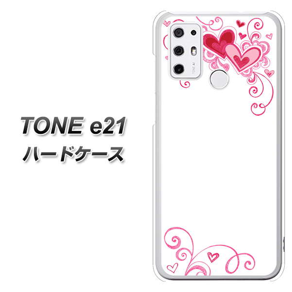 SIMフリー トーンモバイル TONE e21 高画質仕上げ 背面印刷 ハードケース【365 ハートフレーム】