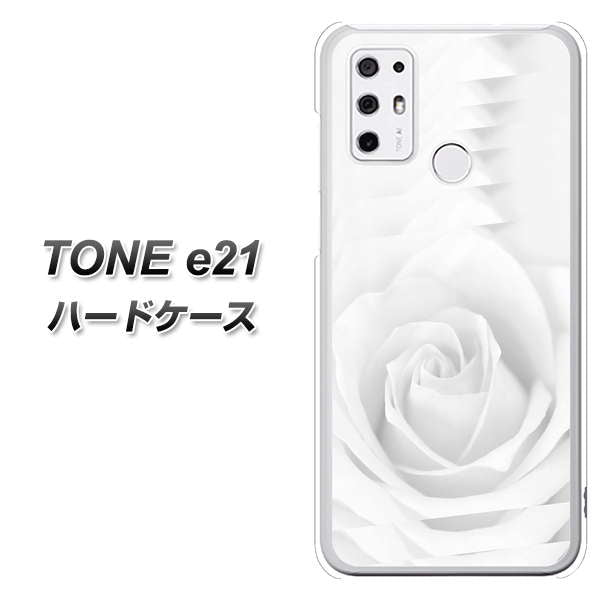 SIMフリー トーンモバイル TONE e21 高画質仕上げ 背面印刷 ハードケース【402 ホワイトRose】