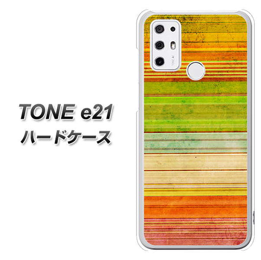 SIMフリー トーンモバイル TONE e21 高画質仕上げ 背面印刷 ハードケース【1324 ビンテージボーダー（色彩）】