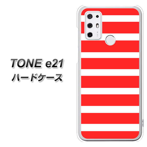 SIMフリー トーンモバイル TONE e21 高画質仕上げ 背面印刷 ハードケース【EK881 ボーダーレッド】